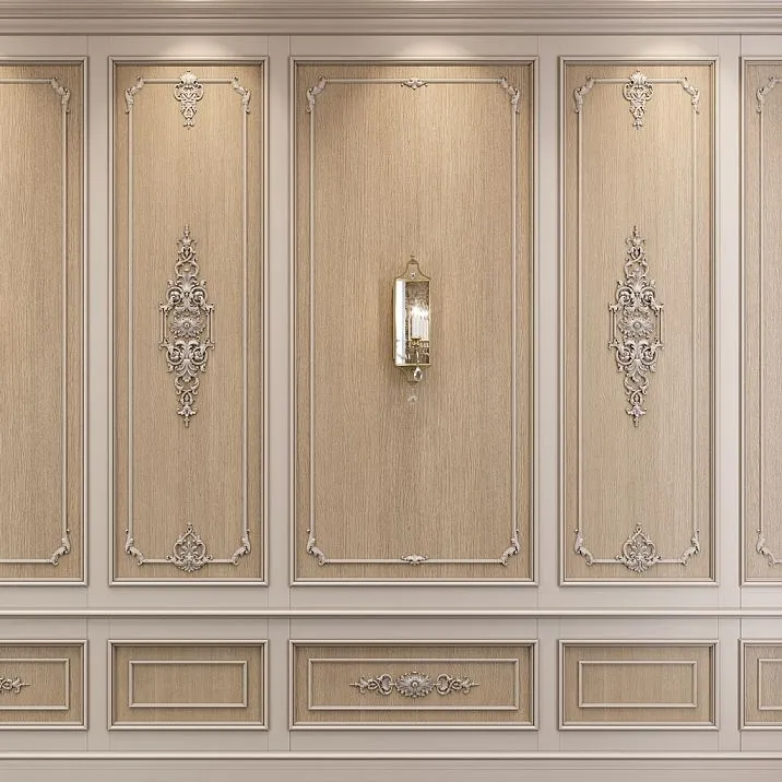 Carved decoration from beech and oak for walls in interior, wooden applique N-422