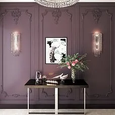 Wooden decor for wall and furniture facade finishing, set applique MLD-3-1 with moldings