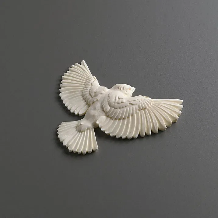 Carved polyurethane applique NPU-492L for decorating furniture and doors &mdash; photo of a bird