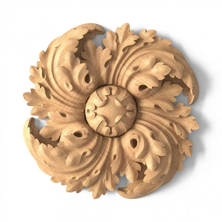 Carved Rosette R-077 on White Background