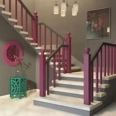 Carved staircase detail L-022 from wood, newel cap on photo