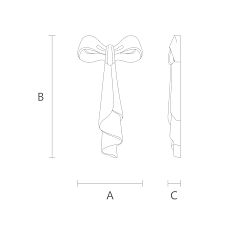 Wooden applique with bow for drawing decoration