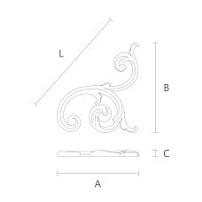 Carved wooden insert N-285R &mdash; drawing schematic