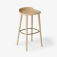 Bar stool Hygge 003-002 wooden brown photo