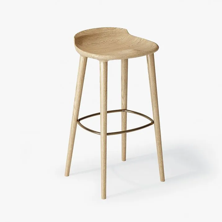 Bar stool Hygge 003-002 wooden brown photo