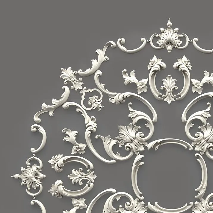 Decorative modular CPU-069 polyurethane molding for walls and ceilings &mdash; full schematic