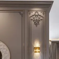 Polyurethane relief decoration CPU.VRS-059 decorating a door frame with refined decorative elements.