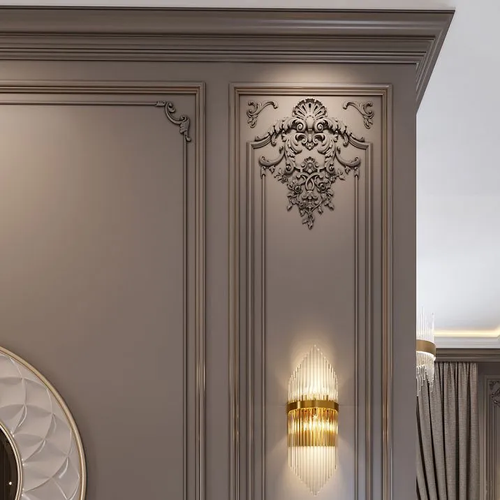 Polyurethane relief decoration CPU.VRS-059 decorating a door frame with refined decorative elements.