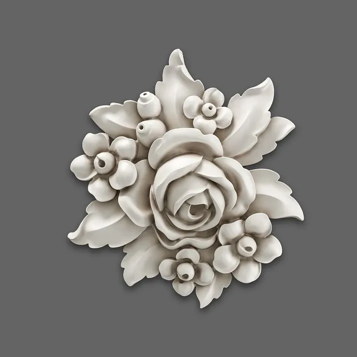 Relief decoration NPU-474 close-up with floral ornament