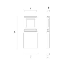 BS-007 Pilaster Base &mdash; Wood Drawing
