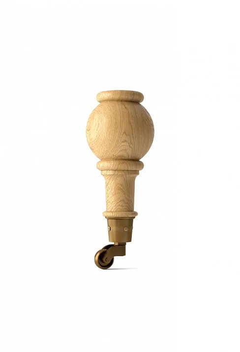 Wooden furniture leg with wheels from the manufacturer for furniture