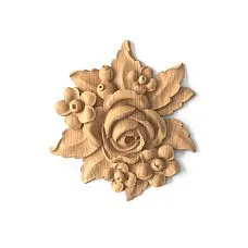 Wooden Relief with Flower N-474