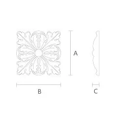 Wall decorative rosette made of polyurethane for interior decoration and creating moldings on walls PU-032 for decorating furniture