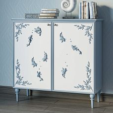 Polyurethane decorative molding in the form of fish for home interior.