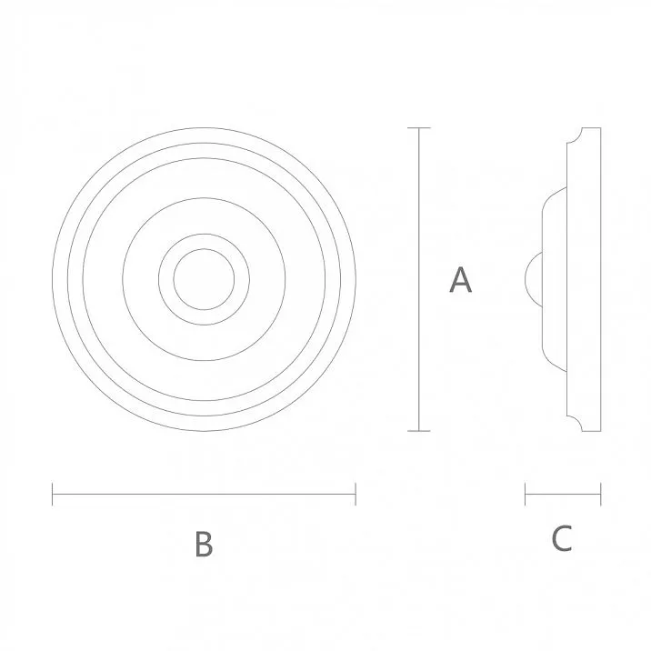 Carved Rosette R-057 as Interior Element Drawing