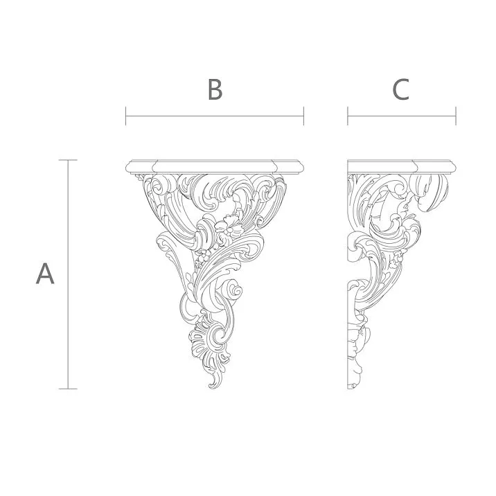 Versailles 009-001 shelf drawing