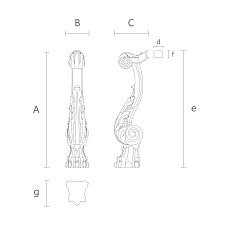 Drawing of a grand carved wooden post