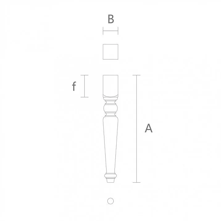 Drawing of a classic wooden furniture leg