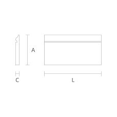 Wooden skirting PLT-001-1 from oak solid wood drawing