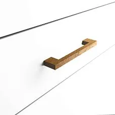 Photo of wooden furniture handle Bridge HL-017 on a cabinet door