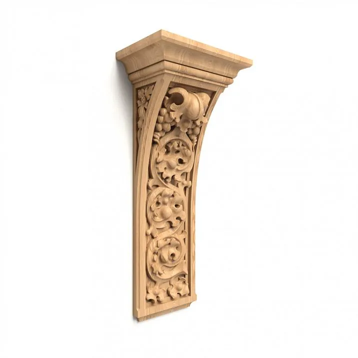 Carved Bracket KR-055 from Natural Wood