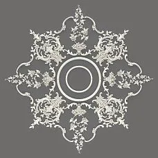 Ceiling rosette CPU-071 with a diameter of 1365 mm made of polyurethane in a classic style with an eight-ray composition