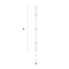 Oak or beech baluster for staircase L-019 from Stavros decor store, drawing