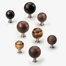 Jupiter HL-064M furniture handle made of solid wood with metal base