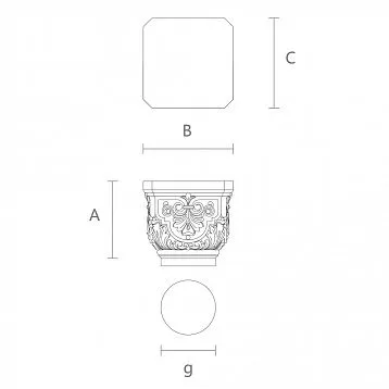 Carved Capital IKN-022 &mdash; decorative element for decorating columns and pilasters in classical style made of oak.