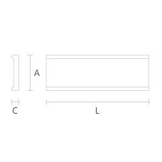 Molding MLD-029 from beech for decorating walls and ceilings drawing