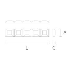 Carved polyurethane molding KPU-121, size diagram
