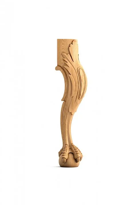 Curved Wooden Chair Leg MN-034 with Wood Carving
