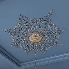 Wooden decor on ceiling photo