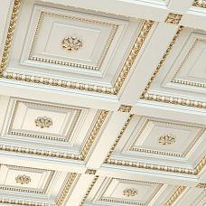 Carved polyurethane molding for walls and ceilings in classic style interior RPU-005 photo with application for ceiling