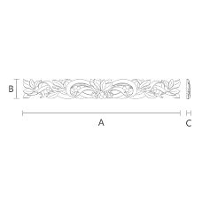 Carved wooden item for decorating walls and furniture N-317 drawing