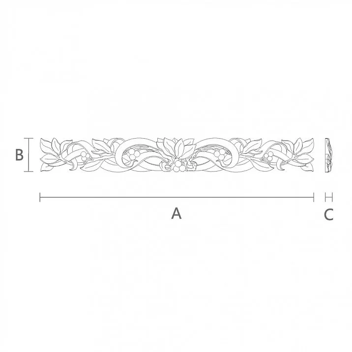 Carved wooden item for decorating walls and furniture N-317 drawing