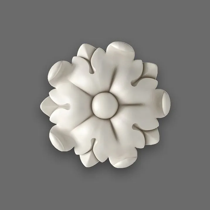 Luxurious polyurethane rose RPU-070 for interior decoration and stucco on walls