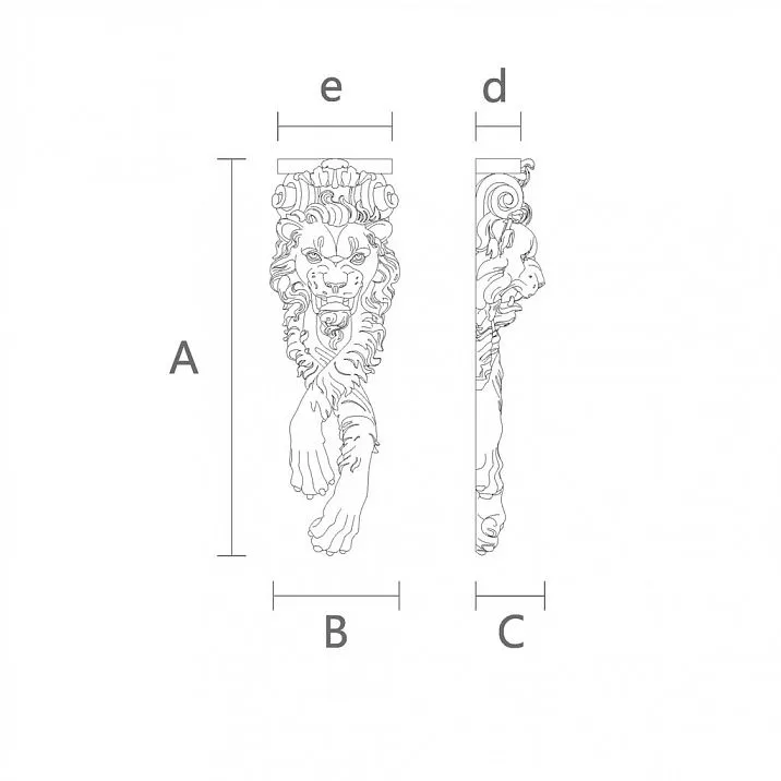 KR-050R Decorative and Functional Bracket Drawing