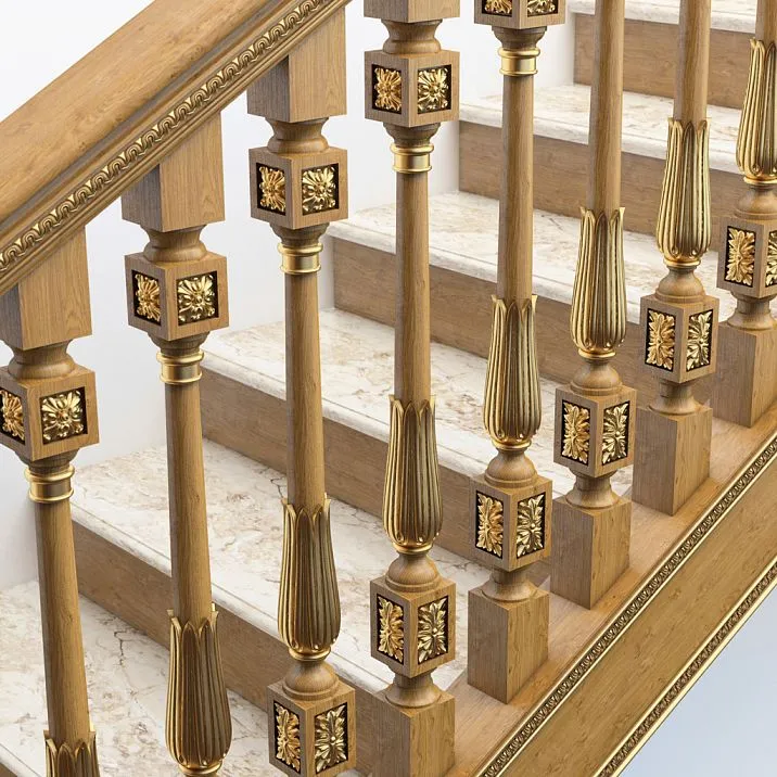 Carved Rosette R-020 Photo of Staircase