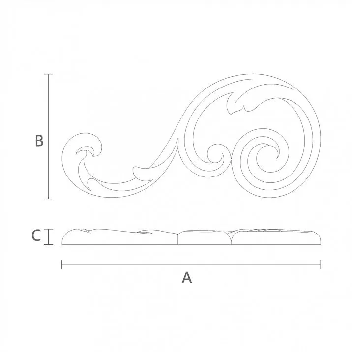 Carved Decorative Insert Drawing N-281L
