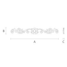 Polyurethane relief, carved applique NPU-170, drawing