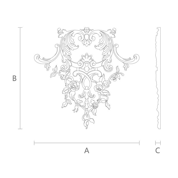 Product NPU.VRS-001 schematic with dimensions indicated