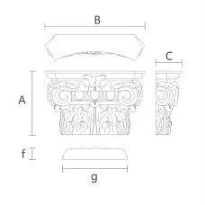 Изысканная Капитель в Мебельном Проекте KL-005 чертеж