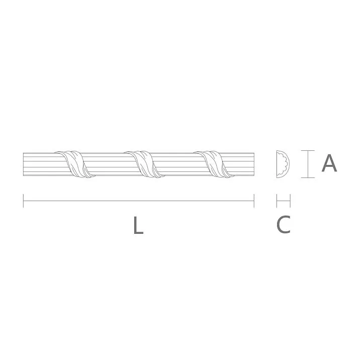 Carved molding from oak K-094R &mdash; natural style Stavros drawing