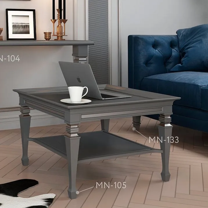 Table with geometric furniture leg MN-105 in interior