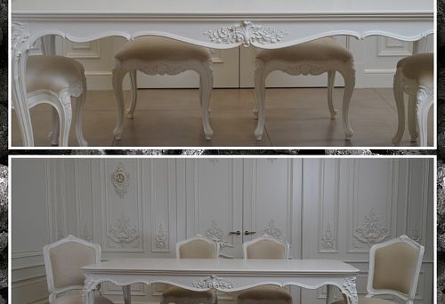 Изысканный стол в классическом стиле с мебелью из массива дерева