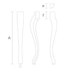 Drawing of wooden leg in classic style
