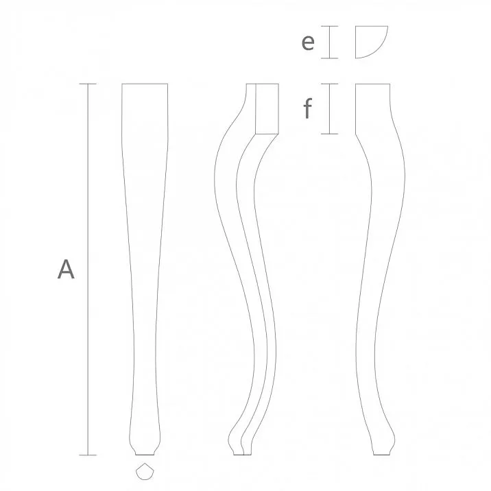 Drawing of wooden leg in classic style