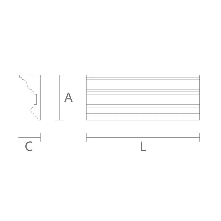 Natural and stylish ceiling crown KZ-008 &mdash; drawing