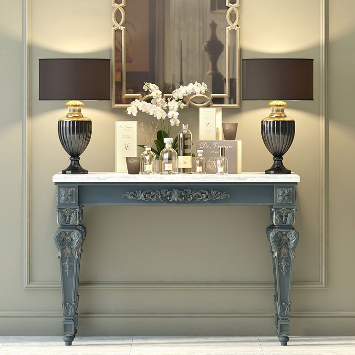 Classic carved furniture leg in interior